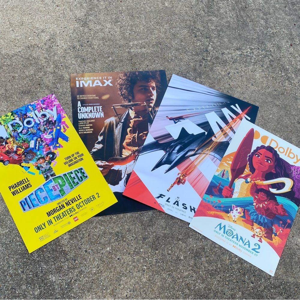 Mini Movie Posters: Moana 2, Piece By Piece, The Flash, A Complete Unknown